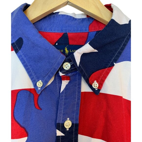 Ralph Lauren Mens Camo Patriotic Long Sleeve Button-Down Shirt XL RAA10426 - Picture 3 of 11